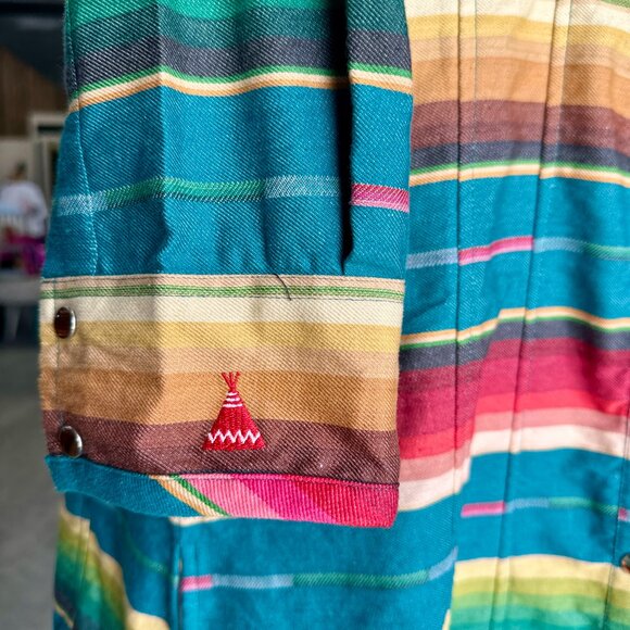 Tasha Polizzi Collection Serape Stripe Shirt Dress - Picture 4 of 7